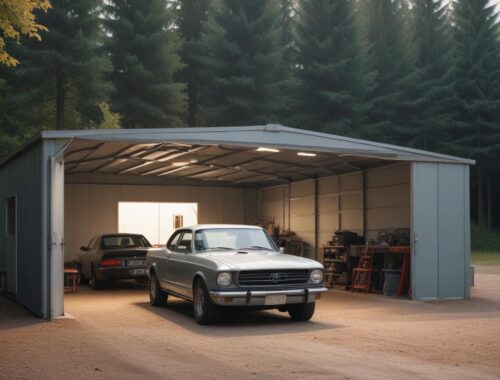 Особенности металлических гаражей с навесом: конструкции, материалы и эксплуатационные аспекты Особенности металлических гаражей с навесом: конструкции, материалы и эксплуатационные аспекты