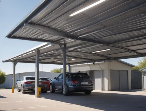 Металлические гаражи с навесом: обзор конструкций, материалов и условий эксплуатации